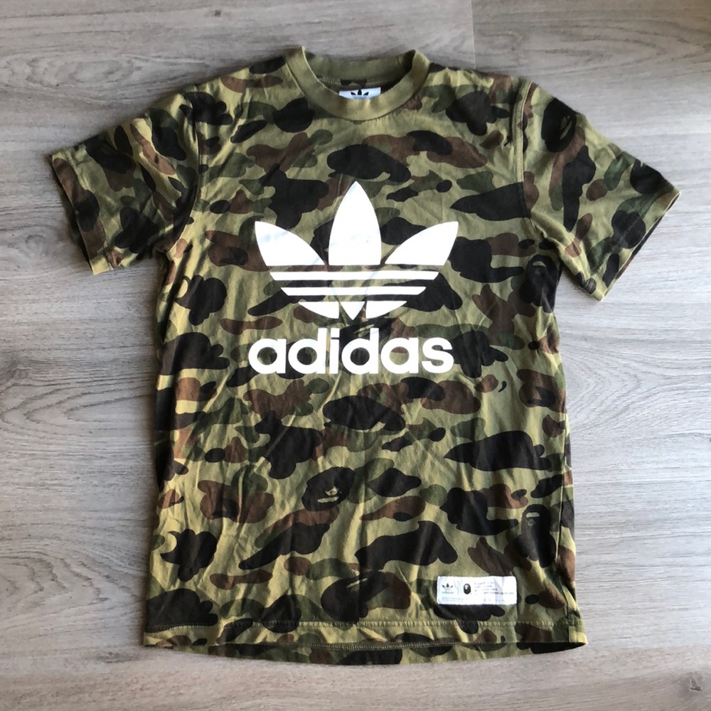 Bape x Adidas Camo Tee M1 Green Camo Small